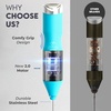 image:imageZulay Kitchen Powerful Milk Frother Wand  Handheld Stainless Steel  Battery Operated Drink Mixer for Coffee Lattes Cappuccino Matcha  Froth Mate Frother Gift  Absolute BlackBlue Teal