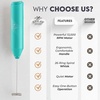 image:imageZulay Kitchen Powerful Milk Frother Wand  Handheld Stainless Steel  Battery Operated Drink Mixer for Coffee Lattes Cappuccino Matcha  Froth Mate Frother Gift  Midnight BlackCool Tide
