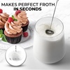 image:imageZulay Kitchen Powerful Milk Frother Wand  Handheld Stainless Steel  Battery Operated Drink Mixer for Coffee Lattes Cappuccino Matcha  Froth Mate Frother Gift  Absolute BlackHoney Bee
