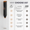 image:imageZulay Kitchen Powerful Milk Frother Wand  Handheld Stainless Steel  Battery Operated Drink Mixer for Coffee Lattes Cappuccino Matcha  Froth Mate Frother Gift  Midnight BlackPerfect Black Copper