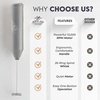 image:imageZulay Kitchen Powerful Milk Frother Wand  Handheld Stainless Steel  Battery Operated Drink Mixer for Coffee Lattes Cappuccino Matcha  Froth Mate Frother Gift  Midnight BlackClassic Gray