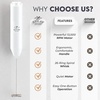 image:imageZulay Kitchen Powerful Milk Frother Wand  Handheld Stainless Steel  Battery Operated Drink Mixer for Coffee Lattes Cappuccino Matcha  Froth Mate Frother Gift  Midnight BlackWhite