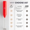 image:imageZulay Kitchen Powerful Milk Frother Wand  Handheld Stainless Steel  Battery Operated Drink Mixer for Coffee Lattes Cappuccino Matcha  Froth Mate Frother Gift  Absolute BlackRed