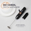 image:imageZulay Kitchen Powerful Milk Frother Wand  Handheld Stainless Steel  Battery Operated Drink Mixer for Coffee Lattes Cappuccino Matcha  Froth Mate Frother Gift  Midnight BlackAbsolute Black