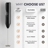 image:imageZulay Kitchen Powerful Milk Frother Wand  Handheld Stainless Steel  Battery Operated Drink Mixer for Coffee Lattes Cappuccino Matcha  Froth Mate Frother Gift  Absolute BlackAbsolute Black