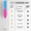 image:imageZulay Kitchen Powerful Milk Frother Wand  Handheld Stainless Steel  Battery Operated Drink Mixer for Coffee Lattes Cappuccino Matcha  Froth Mate Frother Gift  Midnight BlackOmbre Pink Teal