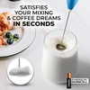 image:imageZulay Kitchen Powerful Milk Frother Wand  Handheld Stainless Steel  Battery Operated Drink Mixer for Coffee Lattes Cappuccino Matcha  Froth Mate Frother Gift  Midnight BlackFrosted Blue