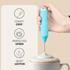 image:imageZulay Kitchen Powerful Milk Frother Wand  Handheld Stainless Steel  Battery Operated Drink Mixer for Coffee Lattes Cappuccino Matcha  Froth Mate Frother Gift  Absolute BlackBlue Teal
