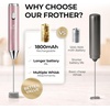 image:imageZulay Kitchen Powerful Milk Frother Wand With Duracell Batteries  Ultra Fast Handheld Drink Mixer  Electric Whisk Foam Maker for Coffee Lattes Cappuccino amp Matcha  Triple Whisk  Orchid LilacUltra Pink