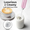 image:imageZulay Kitchen Powerful Milk Frother Wand With Duracell Batteries  Ultra Fast Handheld Drink Mixer  Electric Whisk Foam Maker for Coffee Lattes Cappuccino amp Matcha  Triple Whisk  Orchid LilacLux Pink Salt