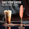 image:imageZulay Kitchen Powerful Milk Frother Wand With Duracell Batteries  Ultra Fast Handheld Drink Mixer  Electric Whisk Foam Maker for Coffee Lattes Cappuccino amp Matcha  Triple Whisk  Orchid LilacGift Box Rose Peach