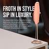 image:imageZulay Kitchen Powerful Milk Frother Wand With Duracell Batteries  Ultra Fast Handheld Drink Mixer  Electric Whisk Foam Maker for Coffee Lattes Cappuccino amp Matcha  Triple Whisk  Orchid LilacGift Box Rose Peach