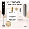 image:imageZulay Kitchen Powerful Milk Frother Wand With Duracell Batteries  Ultra Fast Handheld Drink Mixer  Electric Whisk Foam Maker for Coffee Lattes Cappuccino amp Matcha  Triple Whisk  Orchid LilacUltra Black
