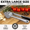image:imageZulay Kitchen Premium Garlic Press Set  Rust Proof Professional Garlic Mincer Tool  EasySqueeze EasyClean with Soft Ergonomic Handle  Silicone Garlic Peeler amp Brush SilverStandard Chrome
