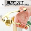 image:imageZulay Kitchen Premium Garlic Press Set  Rust Proof Professional Garlic Mincer Tool  EasySqueeze EasyClean with Soft Ergonomic Handle  Silicone Garlic Peeler amp Brush SilverStandard Gold