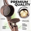 image:imageZulay Kitchen Premium Garlic Press Set  Rust Proof Professional Garlic Mincer Tool  EasySqueeze EasyClean with Soft Ergonomic Handle  Silicone Garlic Peeler amp Brush SilverStandard Copper