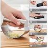 image:imageZulay Kitchen Premium Garlic Press Set  Rust Proof Professional Garlic Mincer Tool  EasySqueeze EasyClean with Soft Ergonomic Handle  Silicone Garlic Peeler amp Brush SilverRocker Stainless Steel Silver
