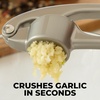 image:imageZulay Kitchen Premium Garlic Press Set  Rust Proof Professional Garlic Mincer Tool  EasySqueeze EasyClean with Soft Ergonomic Handle  Silicone Garlic Peeler amp Brush SilverStandard Imperial Silver