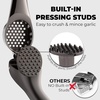 image:imageZulay Kitchen Premium Garlic Press Set  Rust Proof Professional Garlic Mincer Tool  EasySqueeze EasyClean with Soft Ergonomic Handle  Silicone Garlic Peeler amp Brush SilverPremium Dark Gray