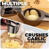 image:imageZulay Kitchen Premium Garlic Press Set  Rust Proof Professional Garlic Mincer Tool  EasySqueeze EasyClean with Soft Ergonomic Handle  Silicone Garlic Peeler amp Brush SilverPremium Dark Gray