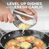 image:imageZulay Kitchen Premium Garlic Press Set  Rust Proof Professional Garlic Mincer Tool  EasySqueeze EasyClean with Soft Ergonomic Handle  Silicone Garlic Peeler amp Brush SilverRocker Stainless Steel Silver