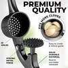image:imageZulay Kitchen Premium Garlic Press Set  Rust Proof Professional Garlic Mincer Tool  EasySqueeze EasyClean with Soft Ergonomic Handle  Silicone Garlic Peeler amp Brush SilverStandard Dark Gray