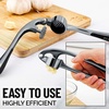 image:imageZulay Kitchen Premium Garlic Press Set  Rust Proof Professional Garlic Mincer Tool  EasySqueeze EasyClean with Soft Ergonomic Handle  Silicone Garlic Peeler amp Brush SilverStandard Slate
