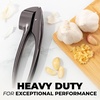 image:imageZulay Kitchen Premium Garlic Press Set  Rust Proof Professional Garlic Mincer Tool  EasySqueeze EasyClean with Soft Ergonomic Handle  Silicone Garlic Peeler amp Brush SilverPremium Dark Gray