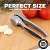 image:imageZulay Kitchen Premium Garlic Press Set  Rust Proof Professional Garlic Mincer Tool  EasySqueeze EasyClean with Soft Ergonomic Handle  Silicone Garlic Peeler amp Brush SilverPremium Imperial Silver