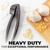 image:imageZulay Kitchen Premium Garlic Press Set  Rust Proof Professional Garlic Mincer Tool  EasySqueeze EasyClean with Soft Ergonomic Handle  Silicone Garlic Peeler amp Brush SilverPremium Dark Gray