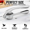 image:imageZulay Kitchen Premium Garlic Press Set  Rust Proof Professional Garlic Mincer Tool  EasySqueeze EasyClean with Soft Ergonomic Handle  Silicone Garlic Peeler amp Brush SilverStandard Chrome