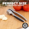 image:imageZulay Kitchen Premium Garlic Press Set  Rust Proof Professional Garlic Mincer Tool  EasySqueeze EasyClean with Soft Ergonomic Handle  Silicone Garlic Peeler amp Brush SilverPremium Imperial Silver