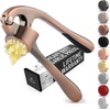 image:imageZulay Kitchen Premium Garlic Press Set  Rust Proof Professional Garlic Mincer Tool  EasySqueeze EasyClean with Soft Ergonomic Handle  Silicone Garlic Peeler amp Brush SilverStandard Copper