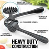 image:imageZulay Kitchen Premium Garlic Press Set  Rust Proof Professional Garlic Mincer Tool  EasySqueeze EasyClean with Soft Ergonomic Handle  Silicone Garlic Peeler amp Brush SilverStandard Dark Gray