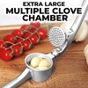 image:imageZulay Kitchen Premium Garlic Press Set  Rust Proof Professional Garlic Mincer Tool  EasySqueeze EasyClean with Soft Ergonomic Handle  Silicone Garlic Peeler amp Brush SilverStandard Chrome