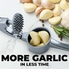 image:imageZulay Kitchen Premium Garlic Press Set  Rust Proof Professional Garlic Mincer Tool  EasySqueeze EasyClean with Soft Ergonomic Handle  Silicone Garlic Peeler amp Brush SilverStandard Slate