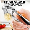 image:imageZulay Kitchen Premium Garlic Press Set  Rust Proof Professional Garlic Mincer Tool  EasySqueeze EasyClean with Soft Ergonomic Handle  Silicone Garlic Peeler amp Brush SilverStandard Chrome