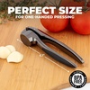 image:imageZulay Kitchen Premium Garlic Press Set  Rust Proof Professional Garlic Mincer Tool  EasySqueeze EasyClean with Soft Ergonomic Handle  Silicone Garlic Peeler amp Brush SilverPremium Dark Gray