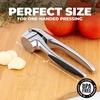 image:imageZulay Kitchen Premium Garlic Press Set  Rust Proof Professional Garlic Mincer Tool  EasySqueeze EasyClean with Soft Ergonomic Handle  Silicone Garlic Peeler amp Brush SilverPremium Chrome