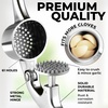 image:imageZulay Kitchen Premium Garlic Press Set  Rust Proof Professional Garlic Mincer Tool  EasySqueeze EasyClean with Soft Ergonomic Handle  Silicone Garlic Peeler amp Brush SilverStandard Chrome