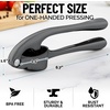 image:imageZulay Kitchen Premium Garlic Press Set  Rust Proof Professional Garlic Mincer Tool  EasySqueeze EasyClean with Soft Ergonomic Handle  Silicone Garlic Peeler amp Brush SilverStandard Dark Gray