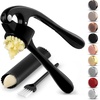 image:imageZulay Kitchen Premium Garlic Press Set  Rust Proof Professional Garlic Mincer Tool  EasySqueeze EasyClean with Soft Ergonomic Handle  Silicone Garlic Peeler amp Brush SilverStandard Black