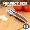 image:imageZulay Kitchen Premium Garlic Press Set  Rust Proof Professional Garlic Mincer Tool  EasySqueeze EasyClean with Soft Ergonomic Handle  Silicone Garlic Peeler amp Brush SilverPremium Chrome