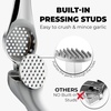 image:imageZulay Kitchen Premium Garlic Press Set  Rust Proof Professional Garlic Mincer Tool  EasySqueeze EasyClean with Soft Ergonomic Handle  Silicone Garlic Peeler amp Brush SilverPremium Chrome