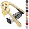 image:imageZulay Kitchen Premium Garlic Press Set  Rust Proof Professional Garlic Mincer Tool  EasySqueeze EasyClean with Soft Ergonomic Handle  Silicone Garlic Peeler amp Brush SilverStandard Gold