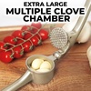 image:imageZulay Kitchen Premium Garlic Press Set  Rust Proof Professional Garlic Mincer Tool  EasySqueeze EasyClean with Soft Ergonomic Handle  Silicone Garlic Peeler amp Brush SilverStandard Imperial Silver