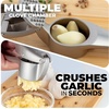 image:imageZulay Kitchen Premium Garlic Press Set  Rust Proof Professional Garlic Mincer Tool  EasySqueeze EasyClean with Soft Ergonomic Handle  Silicone Garlic Peeler amp Brush SilverPremium Imperial Silver