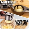 image:imageZulay Kitchen Premium Garlic Press Set  Rust Proof Professional Garlic Mincer Tool  EasySqueeze EasyClean with Soft Ergonomic Handle  Silicone Garlic Peeler amp Brush SilverPremium Dark Gray