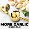 image:imageZulay Kitchen Premium Garlic Press Set  Rust Proof Professional Garlic Mincer Tool  EasySqueeze EasyClean with Soft Ergonomic Handle  Silicone Garlic Peeler amp Brush SilverStandard Gold