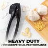 image:imageZulay Kitchen Premium Garlic Press Set  Rust Proof Professional Garlic Mincer Tool  EasySqueeze EasyClean with Soft Ergonomic Handle  Silicone Garlic Peeler amp Brush SilverPremium Black